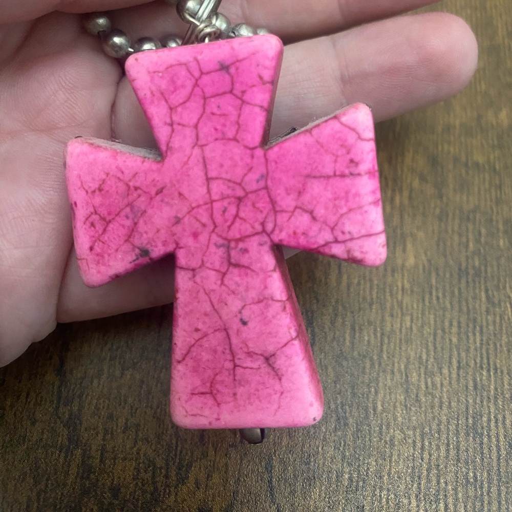 Pink Southern Charm Angel Cross Necklace - Picture 6 of 9